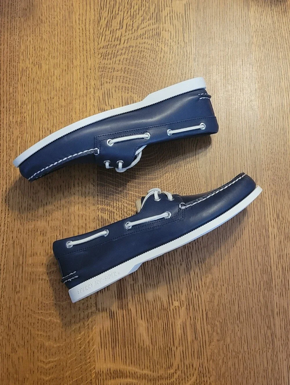 Sperry x J. Crew Authentic Original Leather Boat Shoes - navy, white